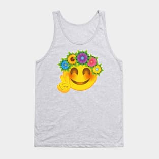 Smiley Hippie Flower Child Emoticon Tank Top